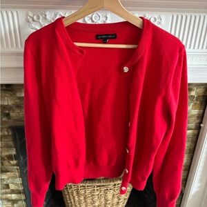 Cotton Candy Vibrant Red Cardigan